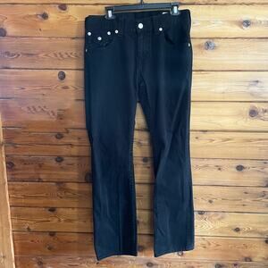 True Religion Mens Black Straight Jeans Size 32